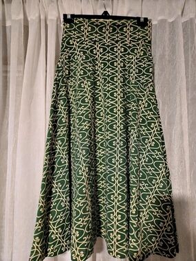Effie'Small Heart Picnic Skirt in Green & White Size Small